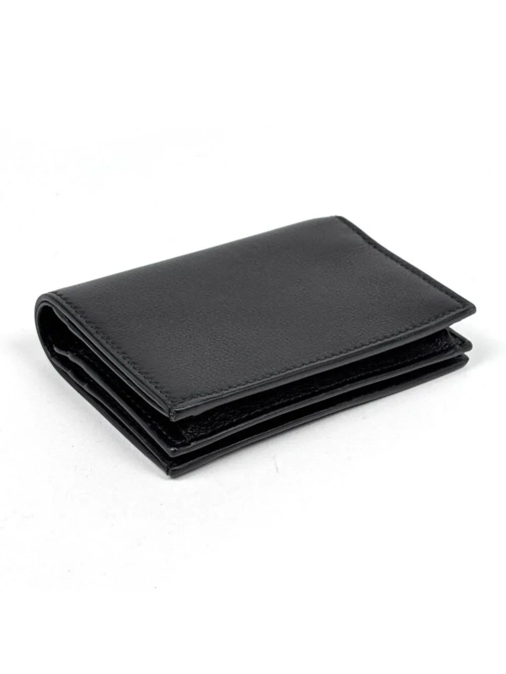 Prada Logo Bifold Wallet Bill Purse Coin Leather Nero